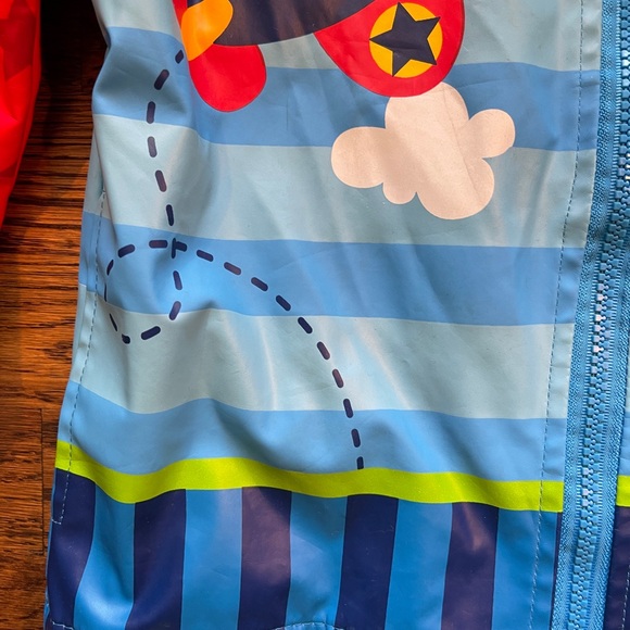 Stephen Joseph Boys Airplane Hooded Raincoat Rain Jacket Size 3T - Picture 7 of 16